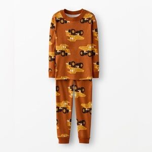 Hanna Andersson HannaJams Pajama Set in Construction Truck Orange Size 6-7 Years